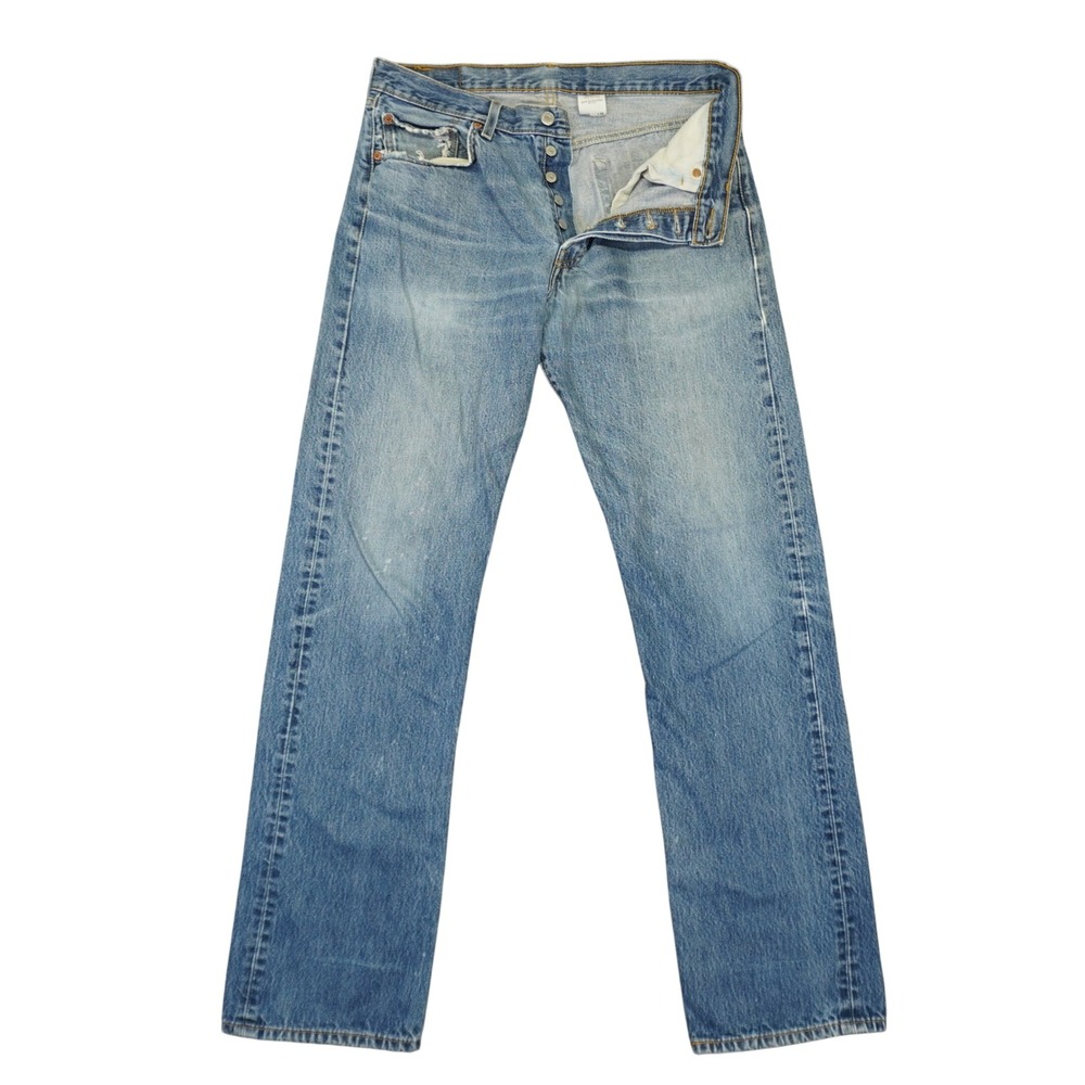 Vintage Y2K Levi's 501 XX Jeans Men 33x36 (33x34) Button Fly Whiskered Fade